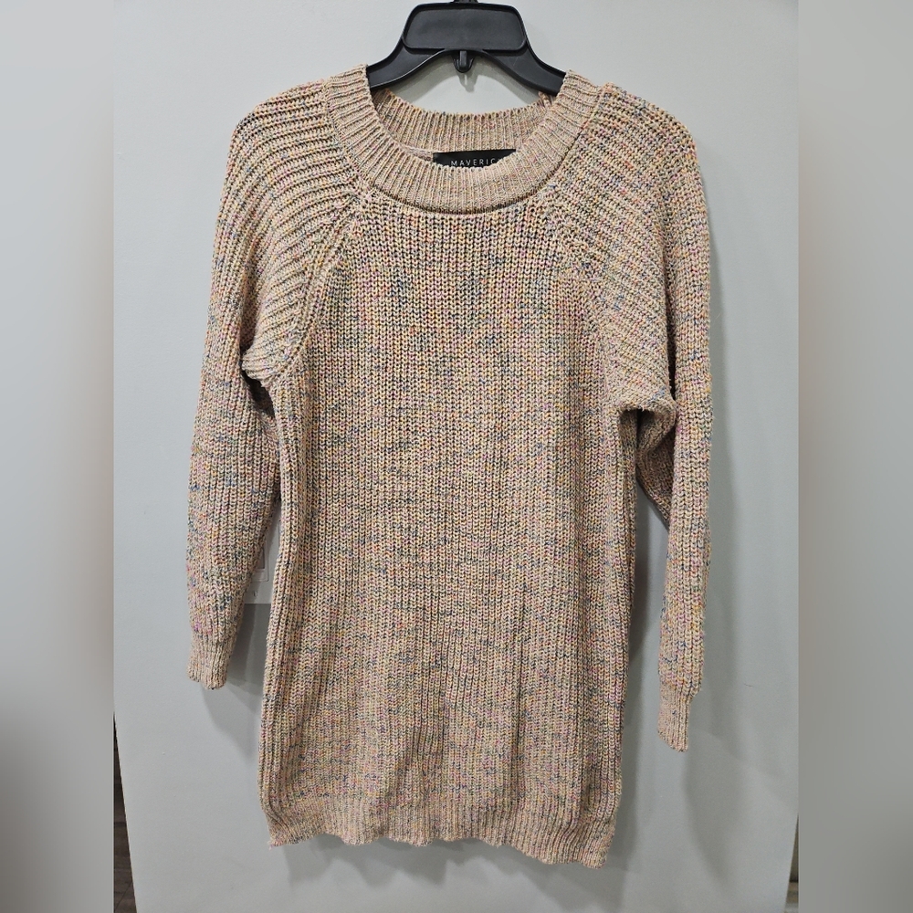 NWOT Womens Maverick The Collection Tunic Sweater Dress Beige